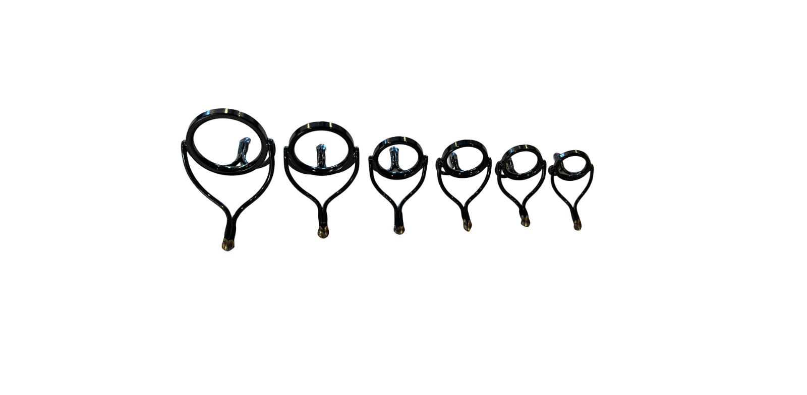Rod Building Guide Set 9 Pack, Double Foot, Silver or Black Very Durable