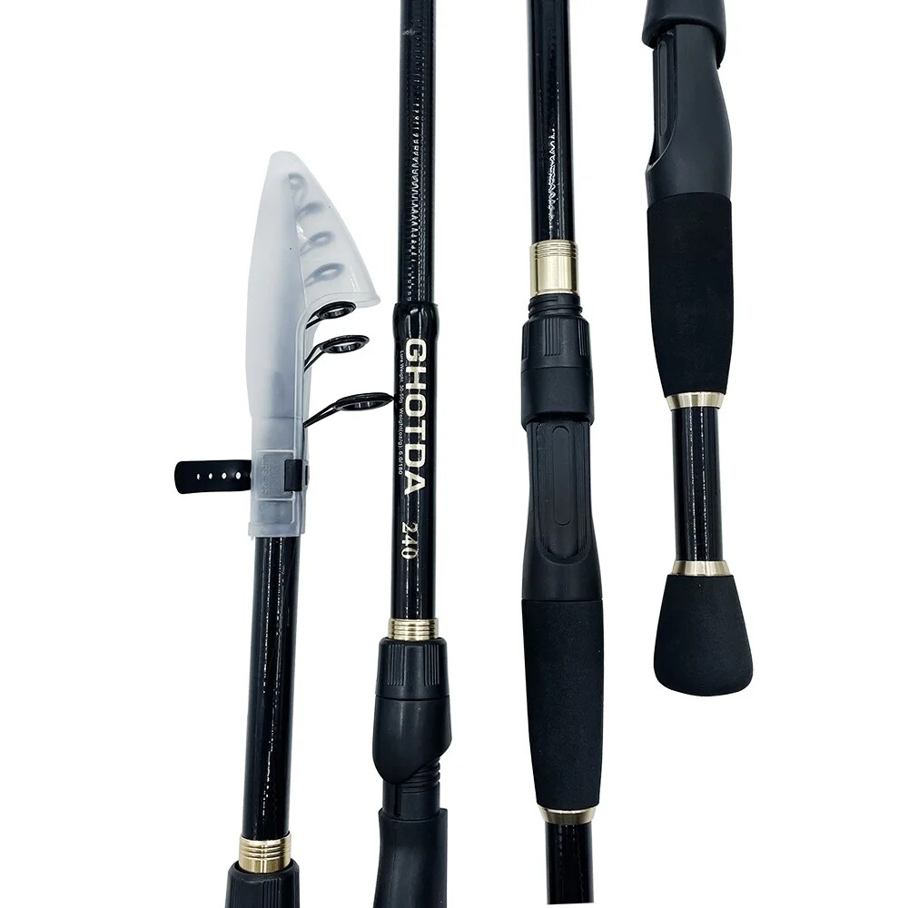 Ultra-Light Fishing Rod Carbon Fiber Spinning Casting Pole Handle Telescopic Sea