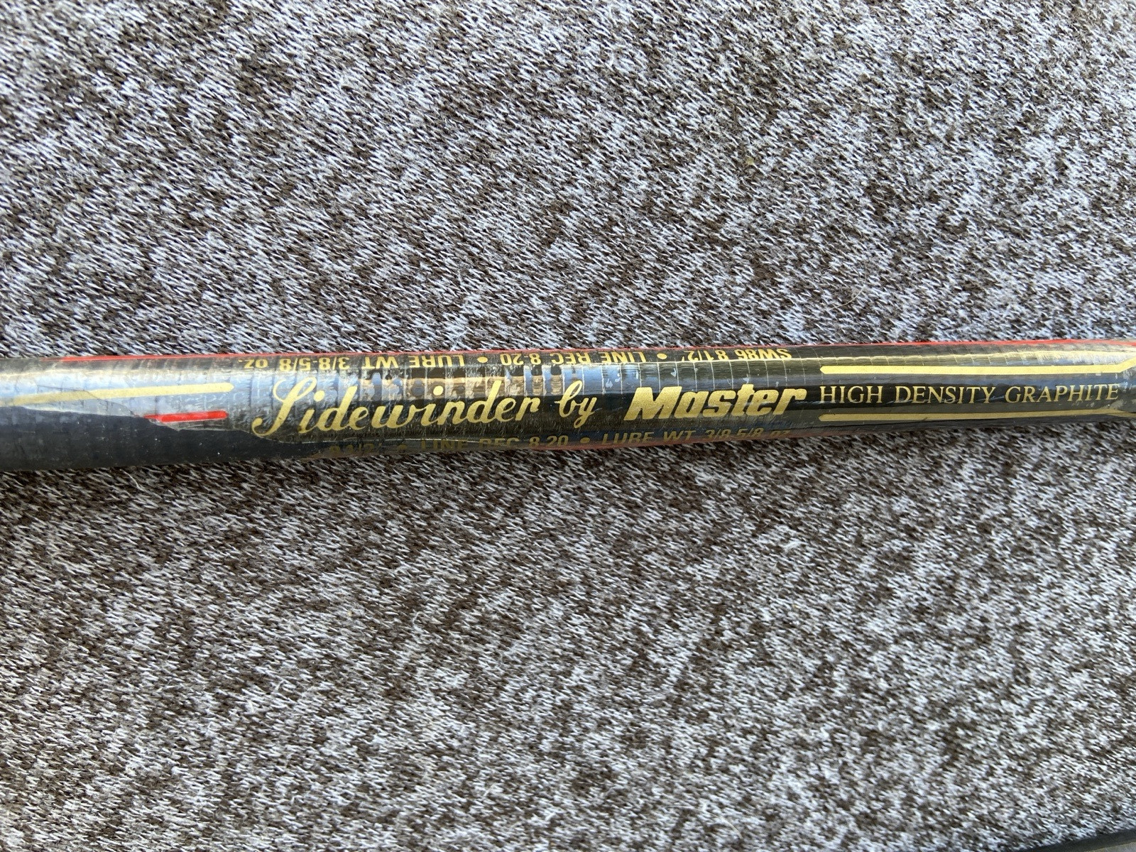 VINTAGE MASTER SIDEWINDER 8 1/2′ GRAPHITE SW86 CASTING TROLLING ROD EXCELLENT