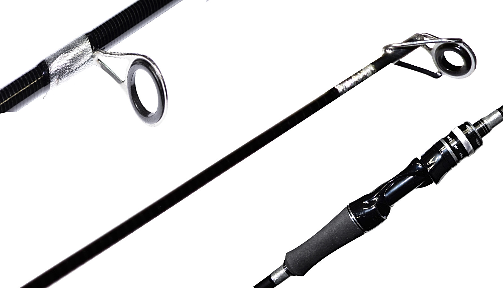 Fishing Spinning Rod Carbon Fiber Medium Fast Lightweight Portable Black 7ft 8ft