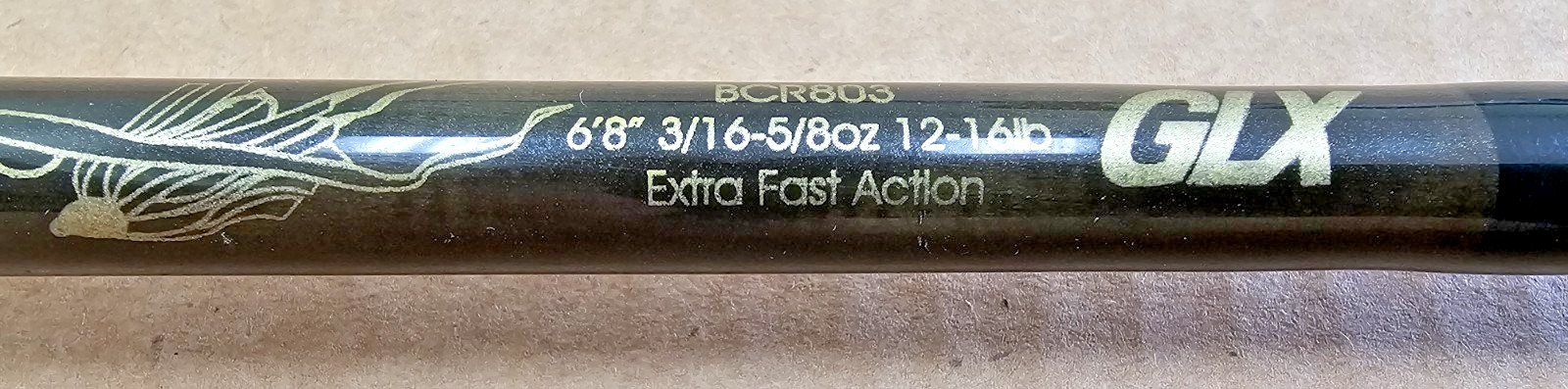 G Loomis BCR803 GLX 6’8″ 3/16-5/8oz, 12-16lb, Extra Fast Action, Awesome