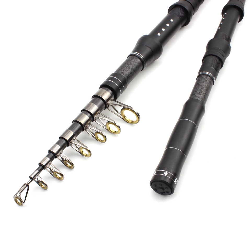 Lightweight Shrink Carbon Fiber Fishing Rod Portable 1.8m-3.0m Sea Pole