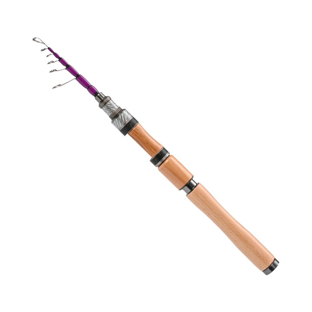 180cm L Action Fishing Rod Titanium Tip Carbon Fiber Solid Wood Handle 128g
