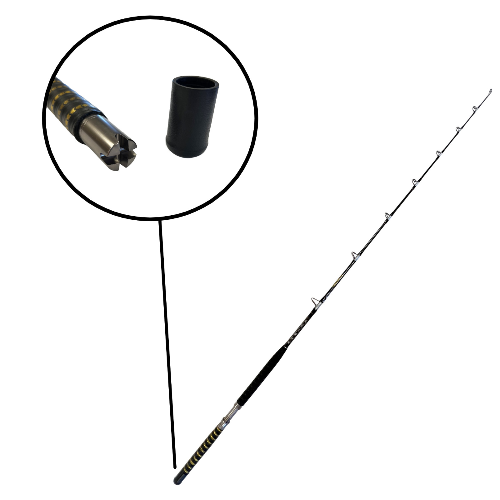 EatMyTackle Intimidator – 6ft. 10in. Fishing Rod | 30-50 lb. Heavy/Fast Action