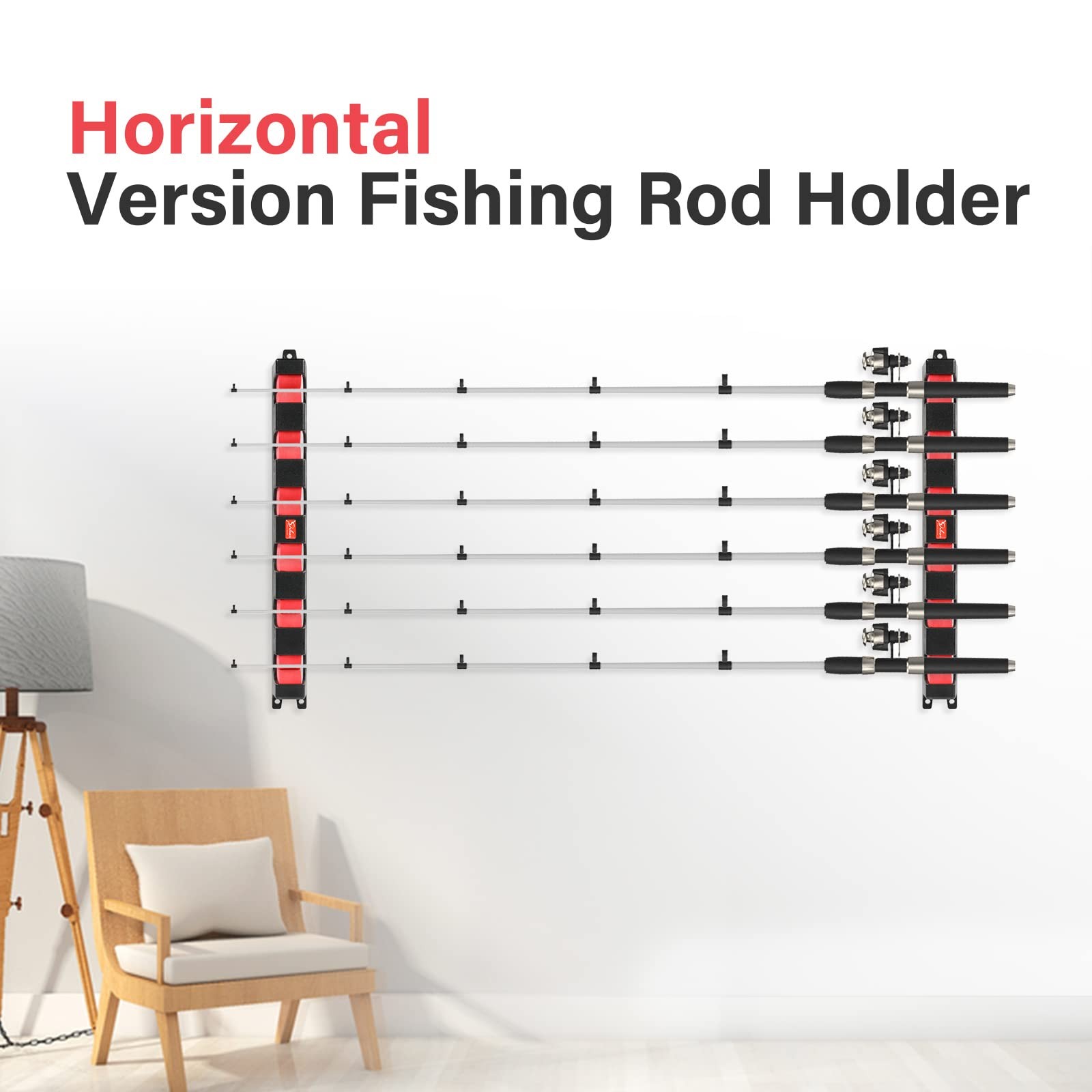 Simple Deluxe Horizontal 6-Rod Rack, 1 Pair, 1 Pair