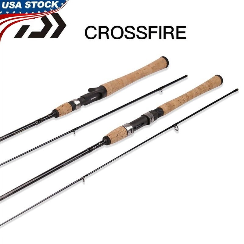 Crossfire 7ft Medium Light Fast Spin Fishing Rod Graphite Aluminum Guides New