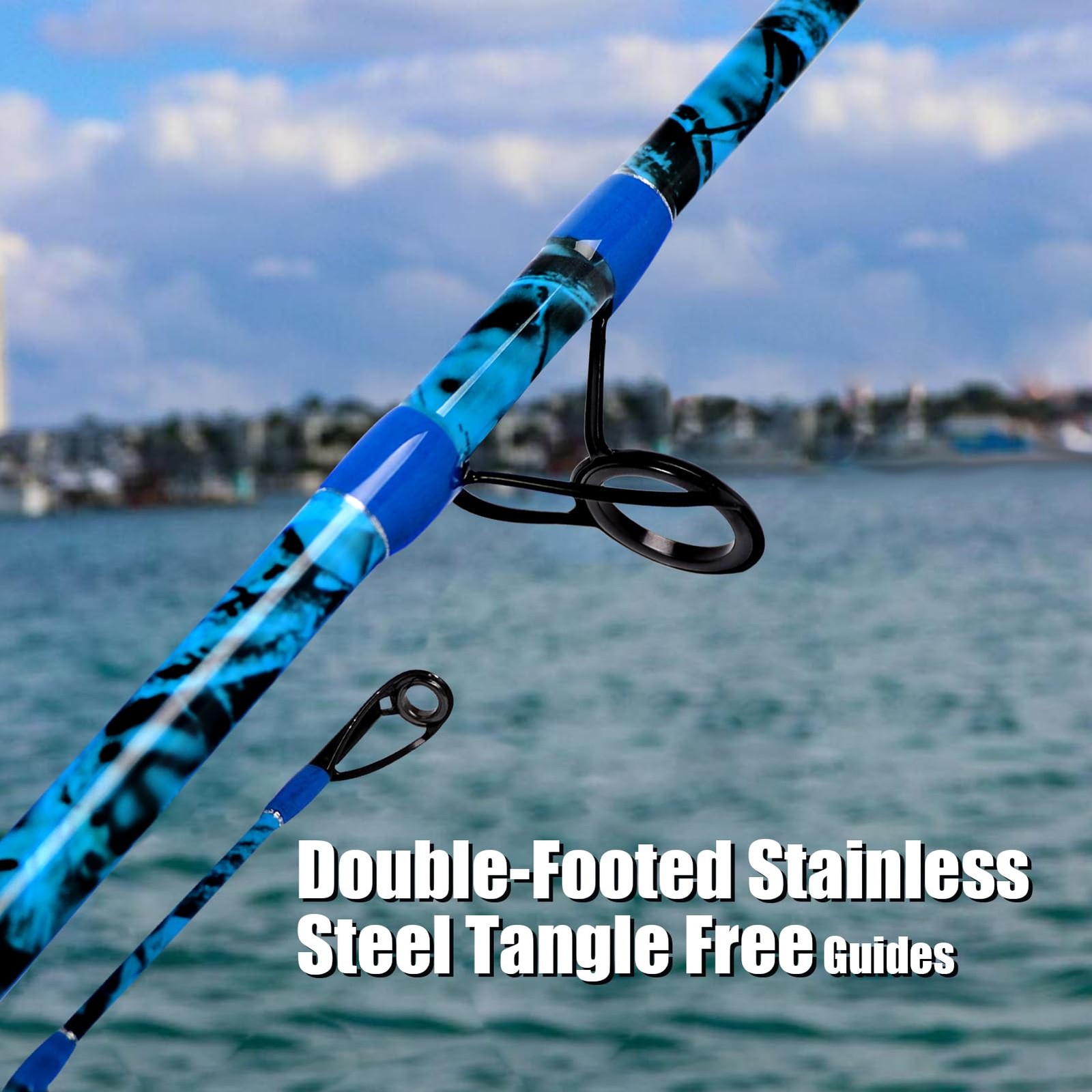 2-Piece Boat Conventional Fishing Rod Portable Spinning/Casting Rod Carbon Fi…