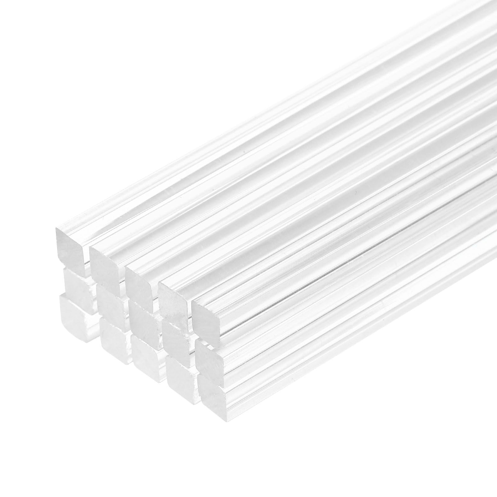 15 PCS Acrylic Square Rods 3mm x 300mm Clear Dowel Sticks DIY Crafts
