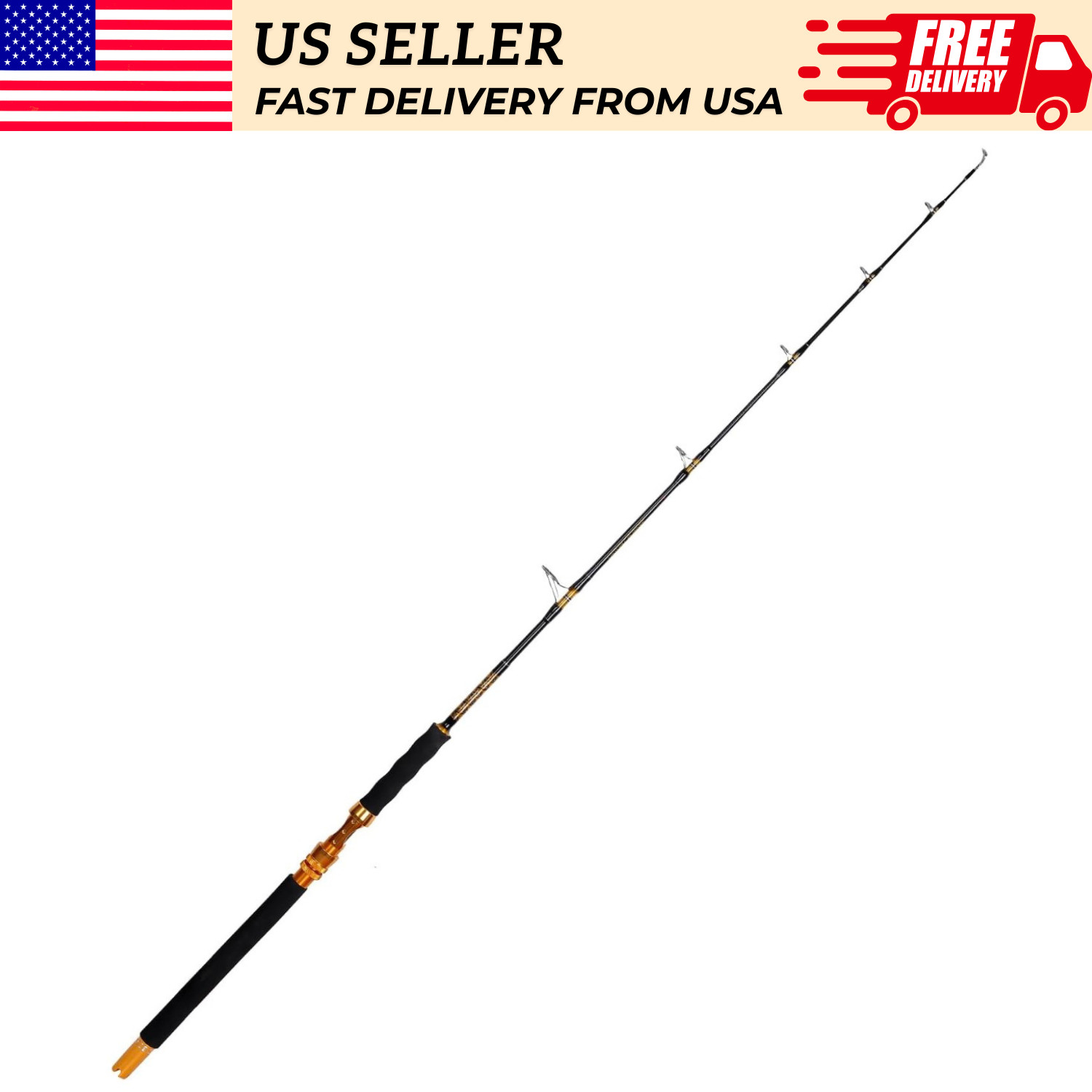 Fiblink 5’6″ Heavy Saltwater Jigging Spinning Rod 80-120lb Offshore Tuna Pole