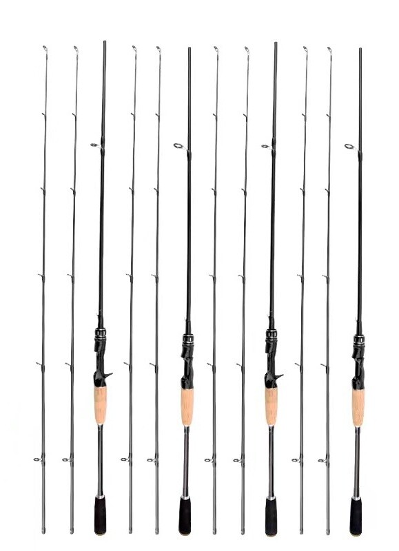 1.8M Rods Carbon Fiber Fishing Rod Spinning Casting Poles Fast 2 Tips Lure Rod