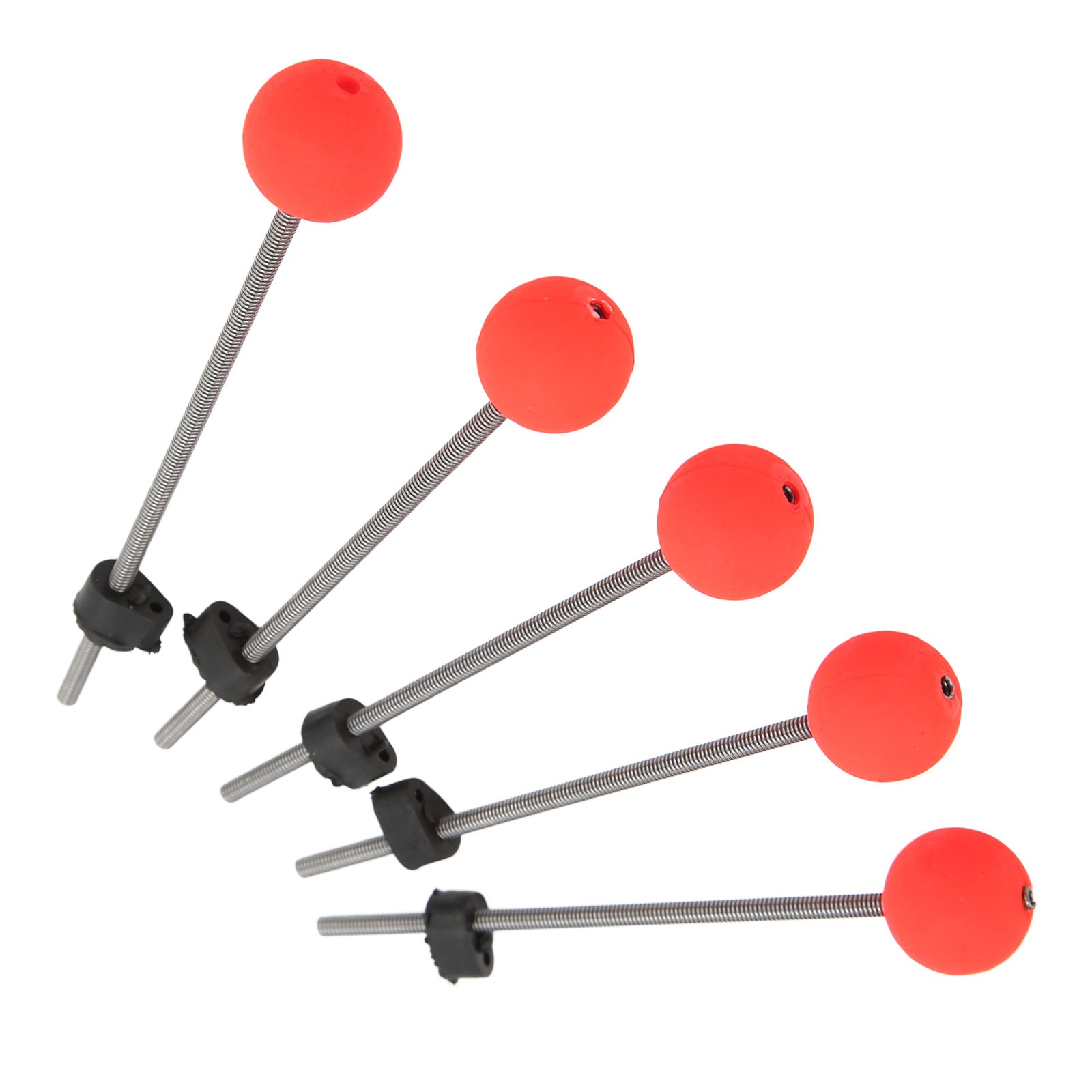 5PCS Mini Winter Ice Fishing Rod Top Tip Portable Outdoor Fishing Rod Red Ball
