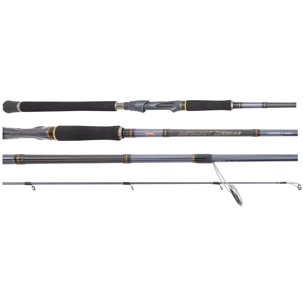 PENN Conflict 722H 7’2″ Spin Rod – 6-10kg, Fuji O Ring Guides, EVA Grip 2 Piece