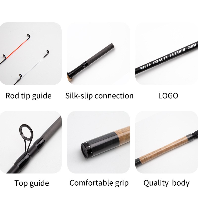3.0M Fishing Rod Spinning Pole Carbon Fiber Portable Heavy Fast 5+2tip