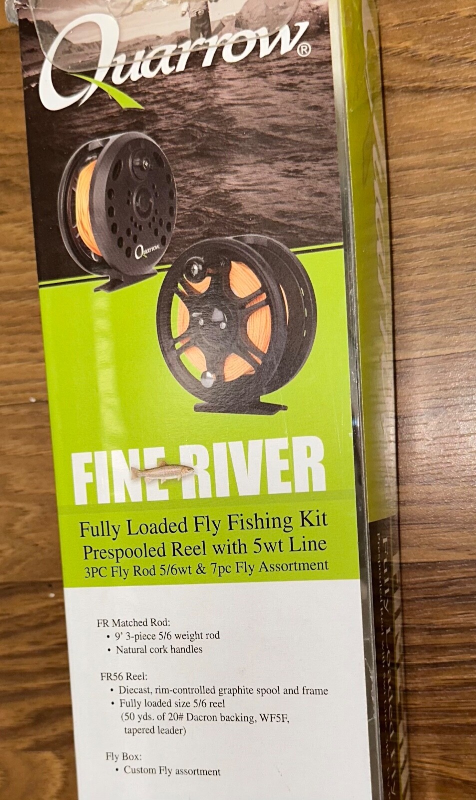 Quarrow Fine River Fully Loaded Fly Fishing Kit prespooled reel 5wt 3pc rod 7fly