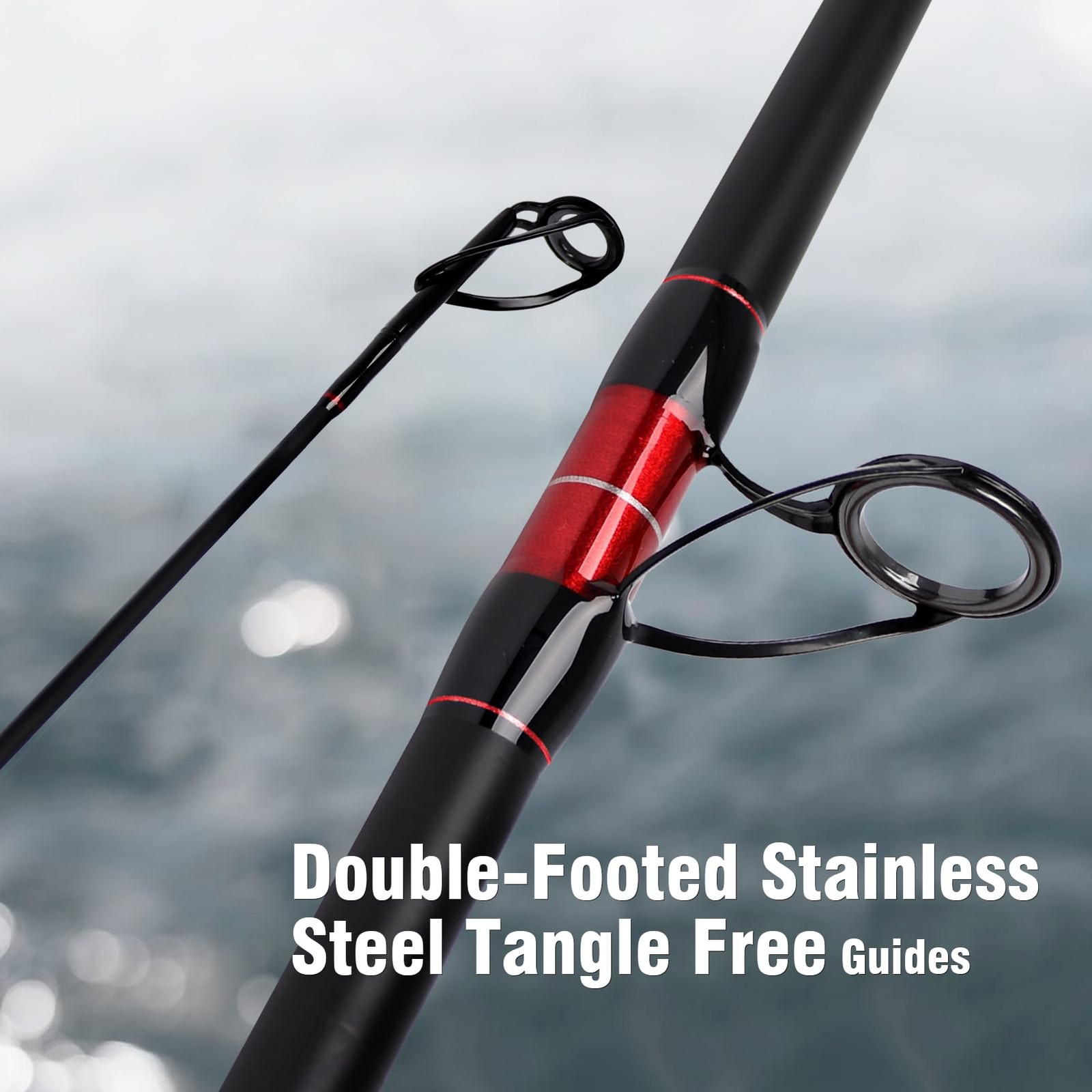 Fiblink Surf Spinning Fishing Rod 2-Piece/3-Piece Carbon Fiber Travel Fishing