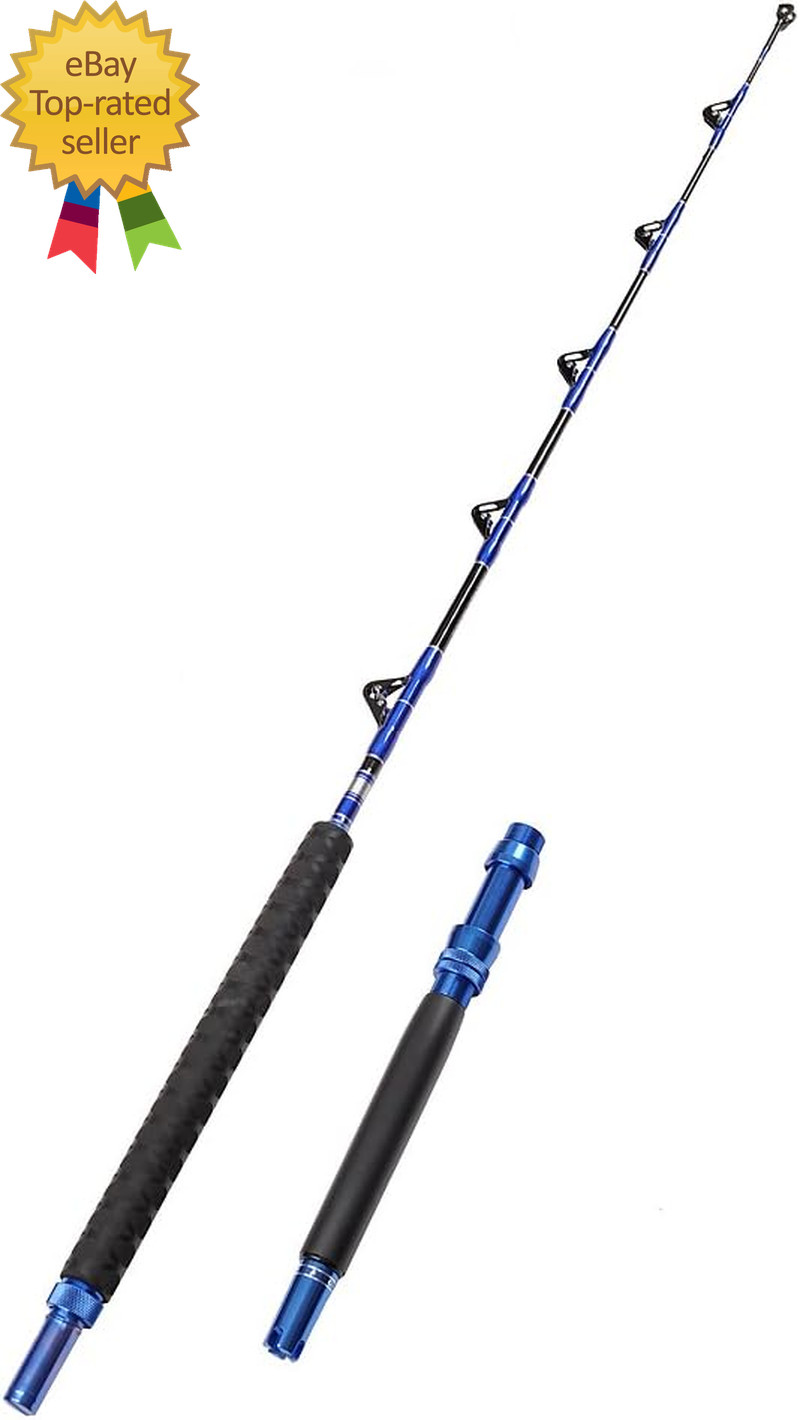 2-Piece Saltwater Offshore Heavy Bent/Straight Butt Trolling Rod Fishing Roller