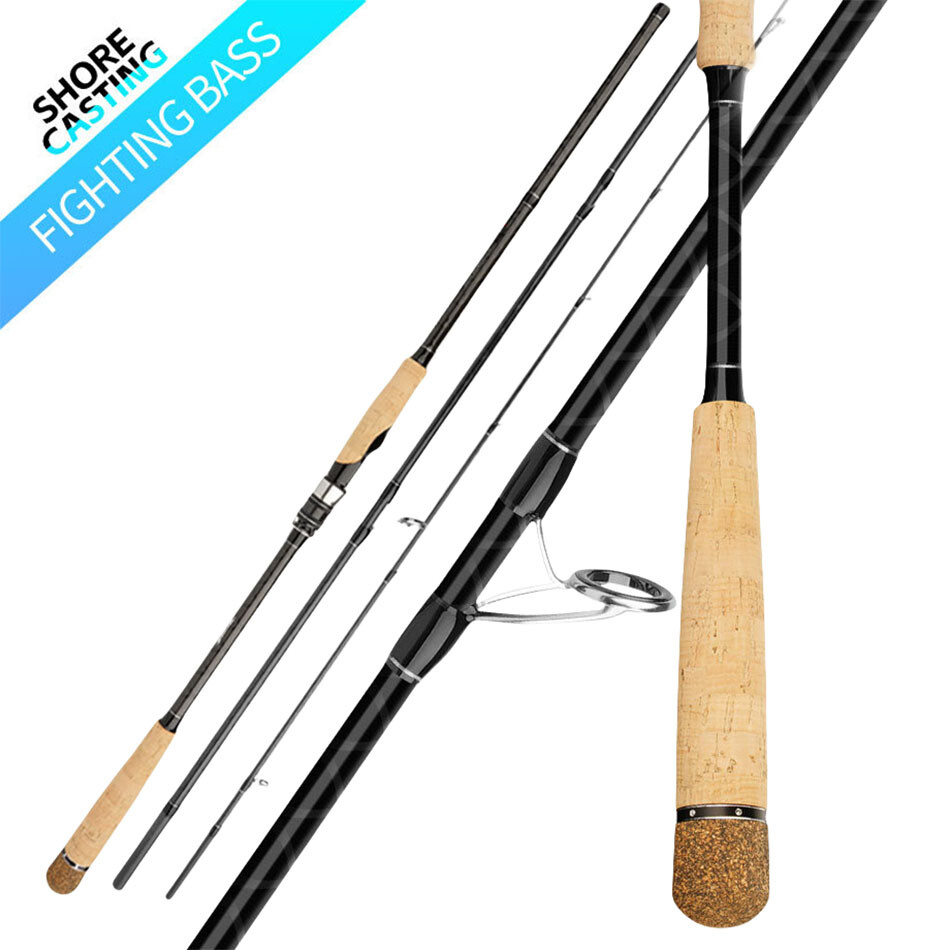 FIGHTING Surf Spinning Rod 9ft 10ft 20lb Saltwater Travel Pole Carbon 3 Section