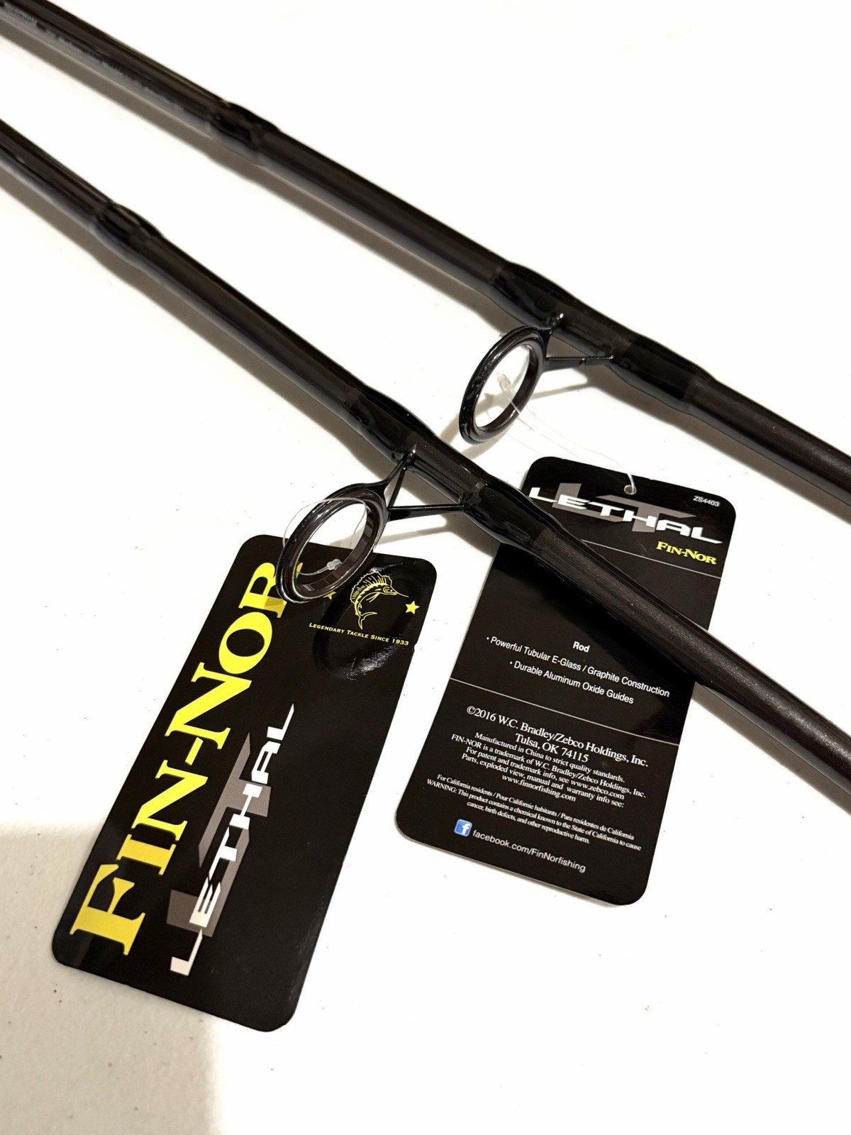 LOT of 2 – Fin-Nor LETHAL 7 Ft OFF SHORE Spinning Rods – Saltwater Freshwater