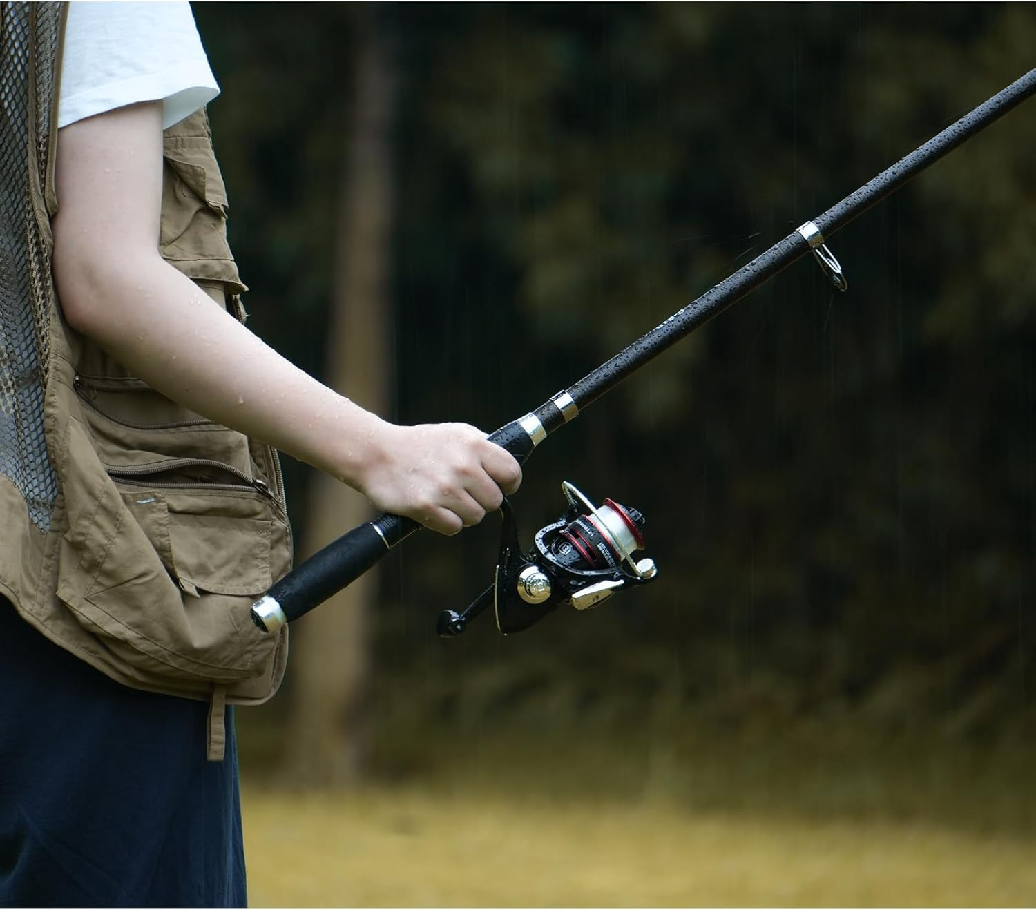 Fishing Pole Combo, 6.9Ft 2Pcs Telescopic Rods Set, Collapsible Carbon Fiber Fis