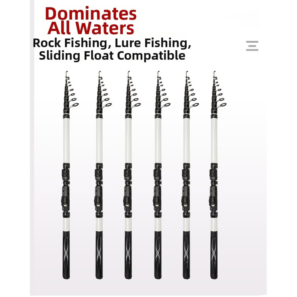 Carbon Telescopic Rock Fishing Rod 1.8m 2.1m 2.4m 2.7m Portable Sea Rod