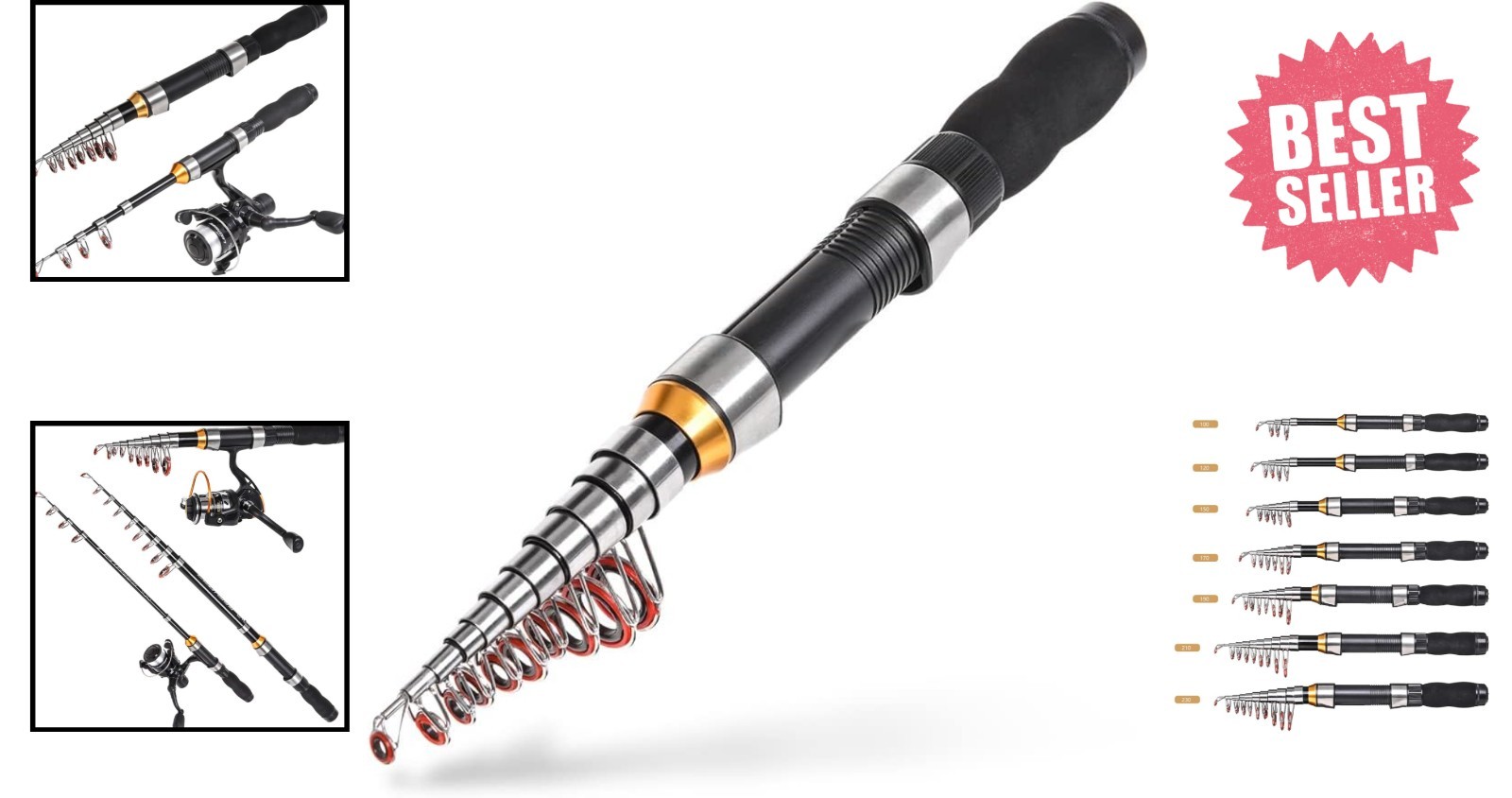 Telescopic Fishing Rod 1.0m-2.3m – Lightweight & Durable Fiberglass Pole