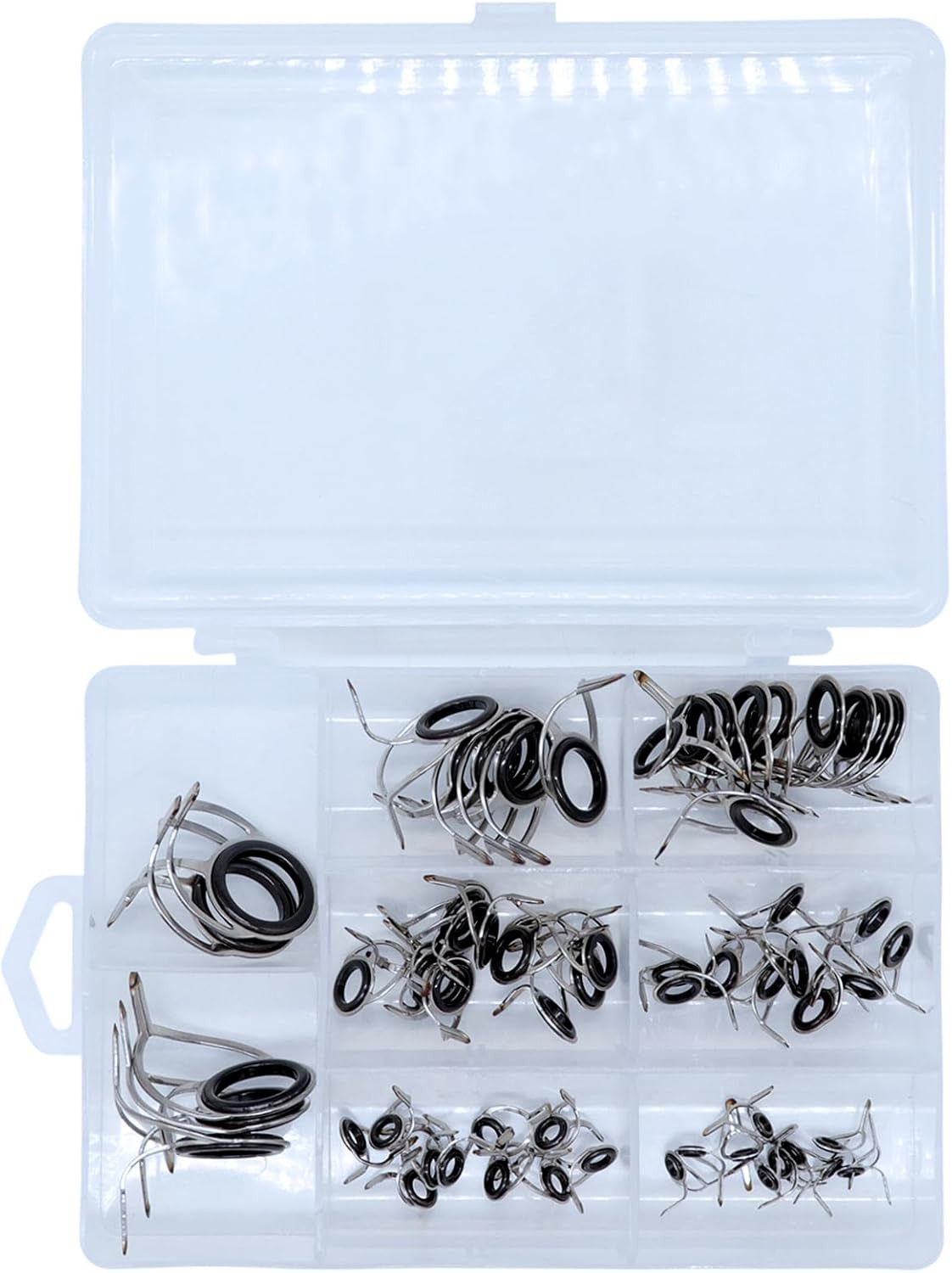 60PCS Fishing Rod Guide Tip Repair Kit – Stainless Steel & Ceramic Ring Set