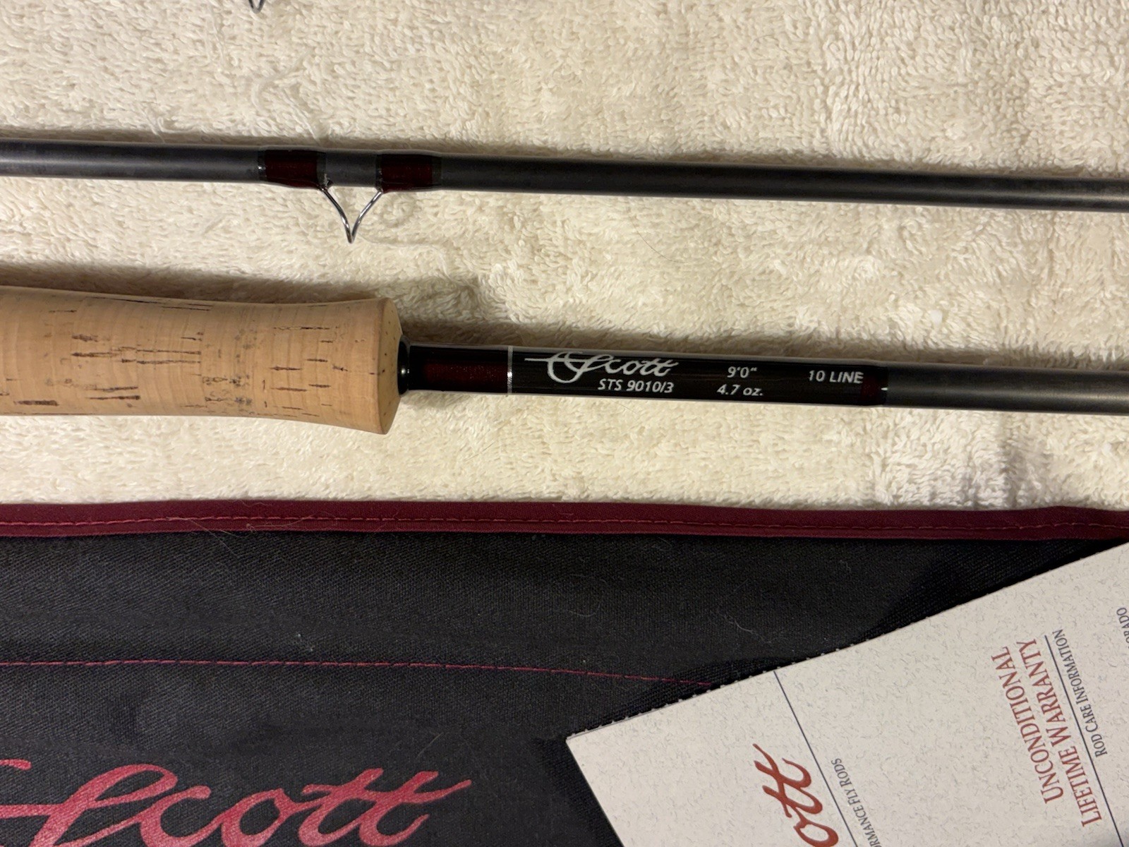 SCOTT FLY ROD STS 10WT 9′ FLY ROD STS9010/3 PIECE CASE TUBE NEW NEVER FISHED