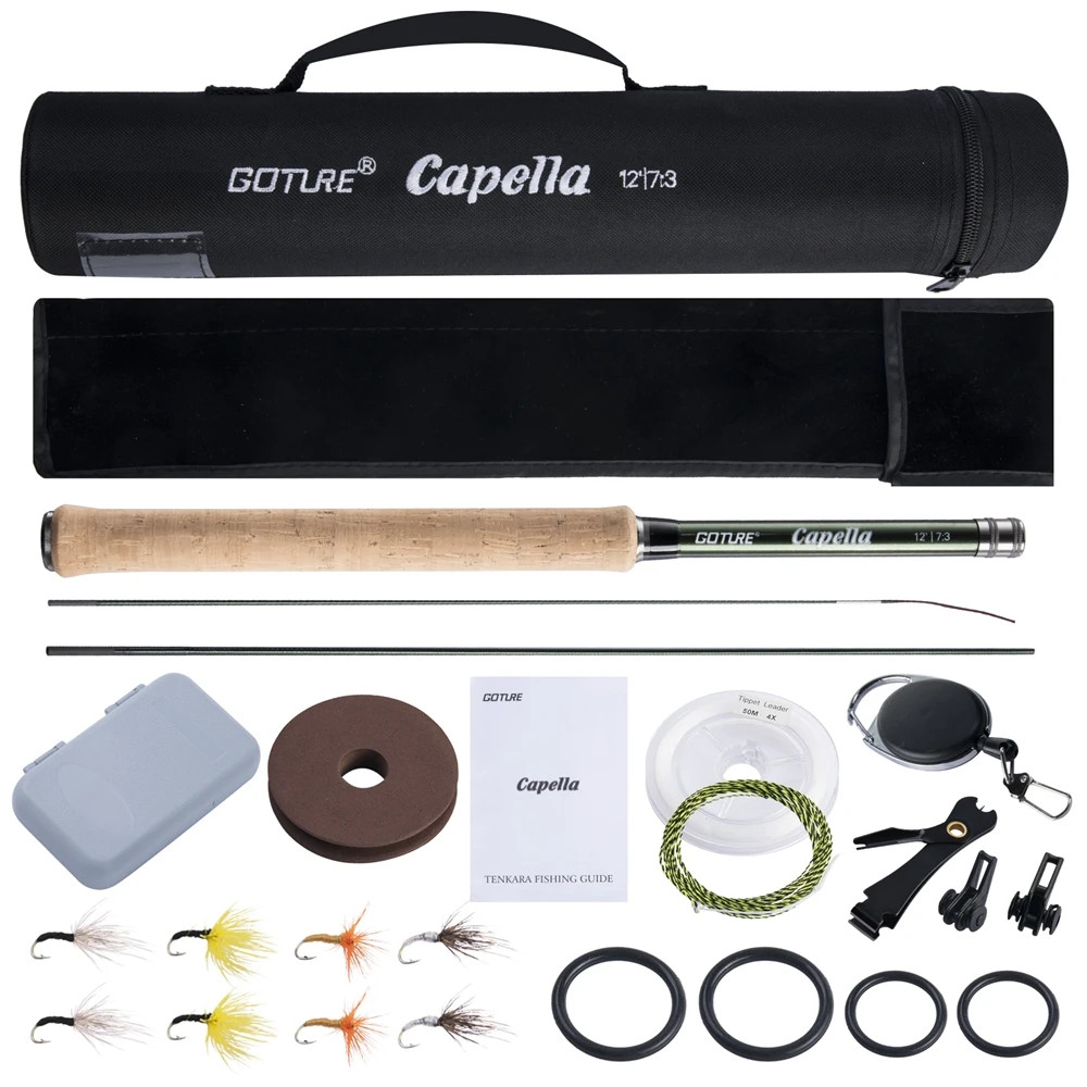 Goture Tenkara Fly Fishing Rod Combo 3.6m Ultralight Carbon Fiber w/ Line