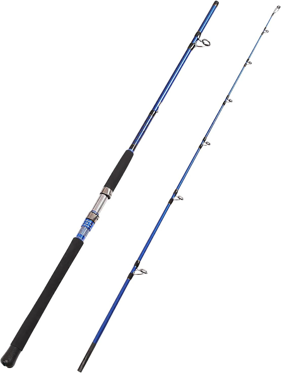 Fiblink 2-Piece Saltwater Spinning Fishing Rod Offshore Graphite Portable