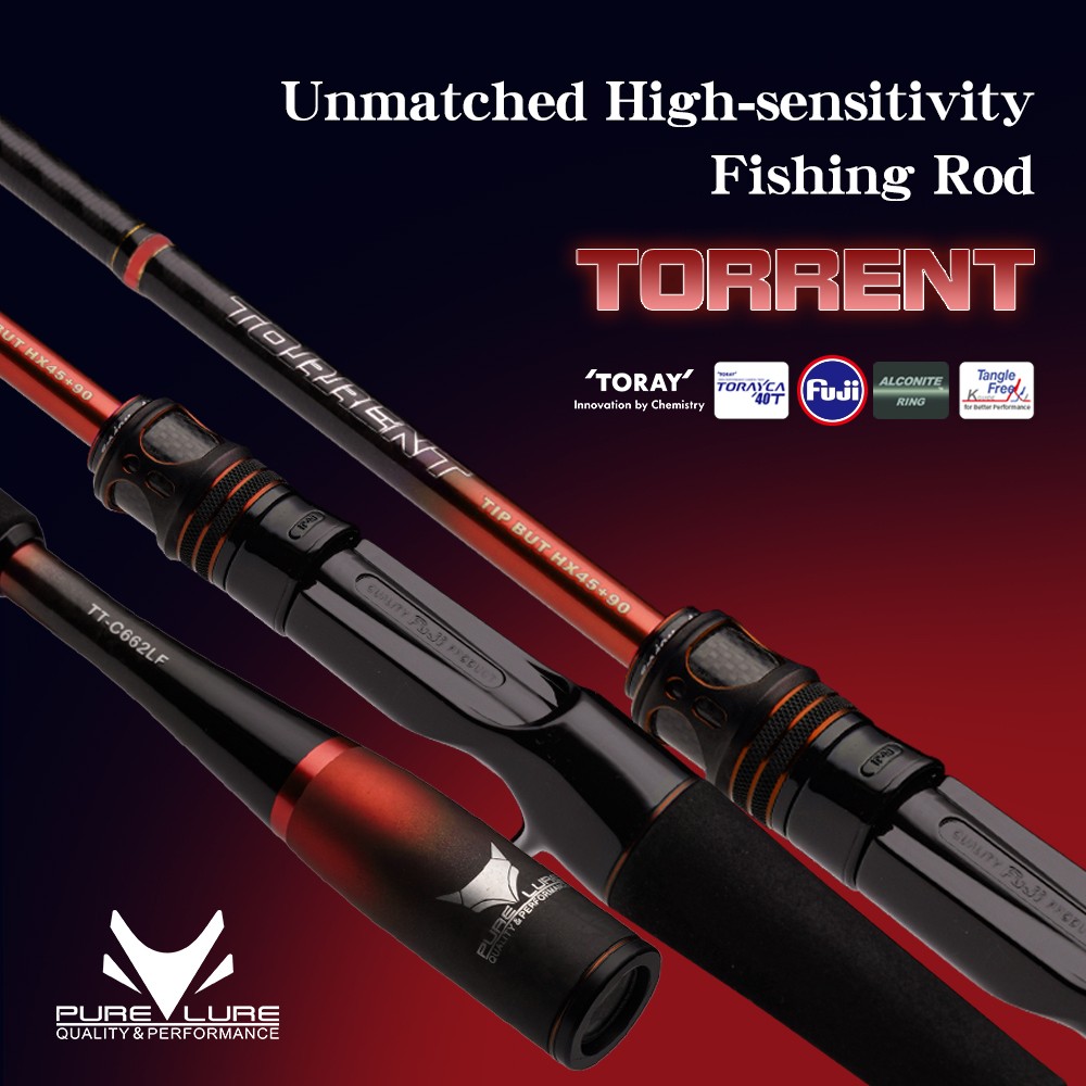 PURELURE TORRENT Red Universal Lure Fishing Rod Spinning Casting Lightweight