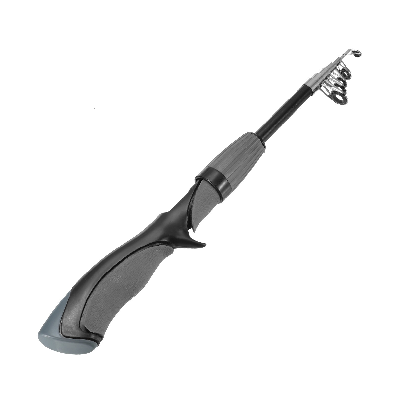 Telescopic Fishing Rod 1.2 M, Fiberglass Fishing Pole, Grey & Black