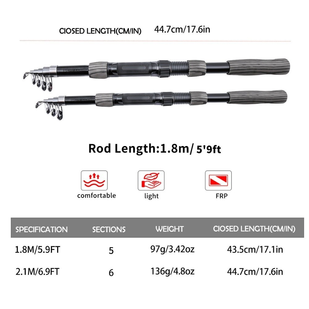 Fishing Rod with For Durable Construction Conditions Available in Two Sizes