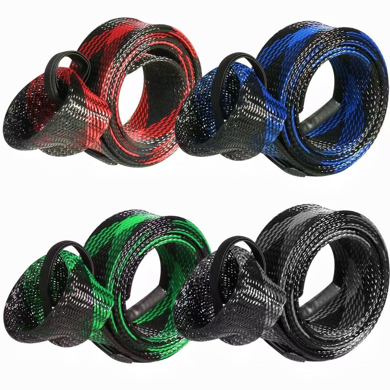 knitsoquo Fishing Rod Sleeve for Poles: Pole Red, Blue, Black, Green