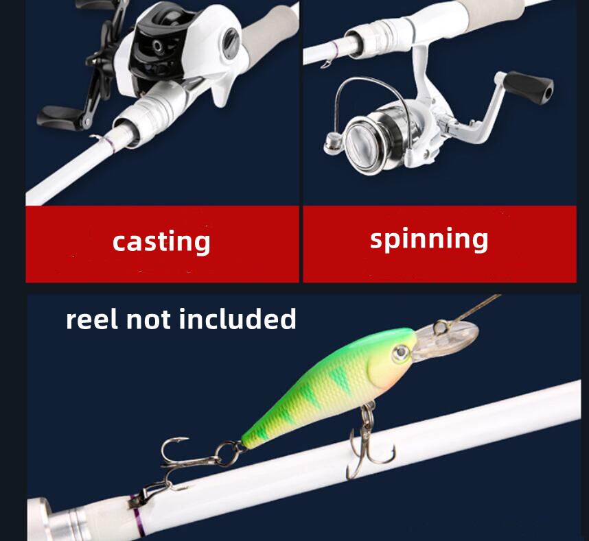 1.65M/1.8M Carbon Fiber Fishing Rod Spinning Casting Fishing Lure Pole 2 Section