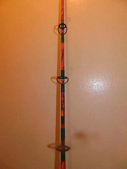 CUSTOM SPINNING ROD 7 FT40-80 LB TROPICAL ORANGE,GREEN YELLOW MARBLE NEW