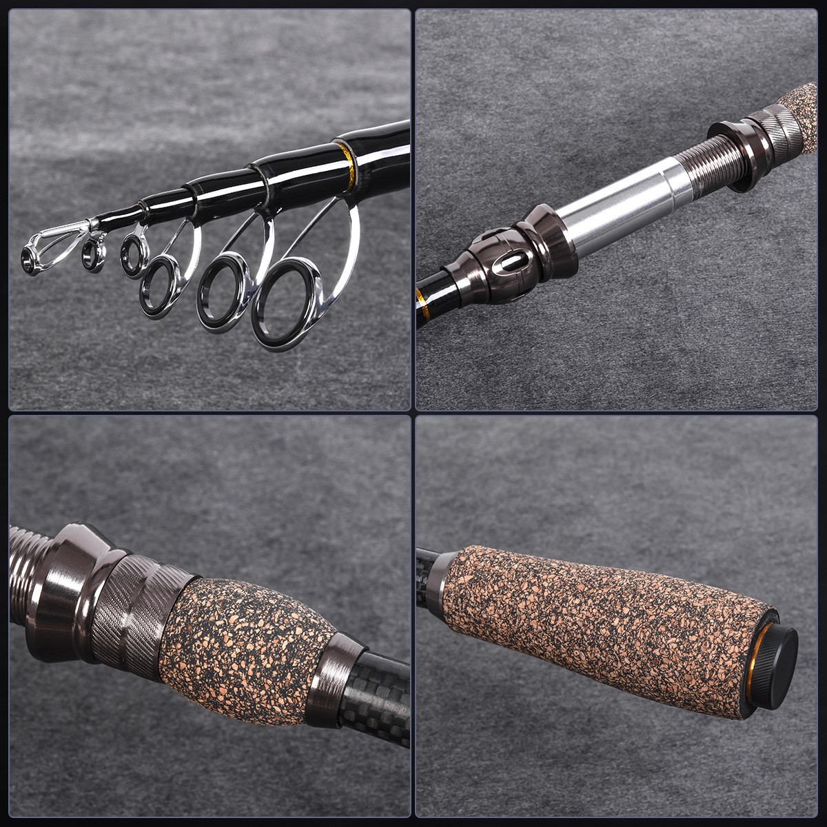 1.8M-2.7M Compact Design Telescopic Fishing Rod for Saltwater and Freshwater