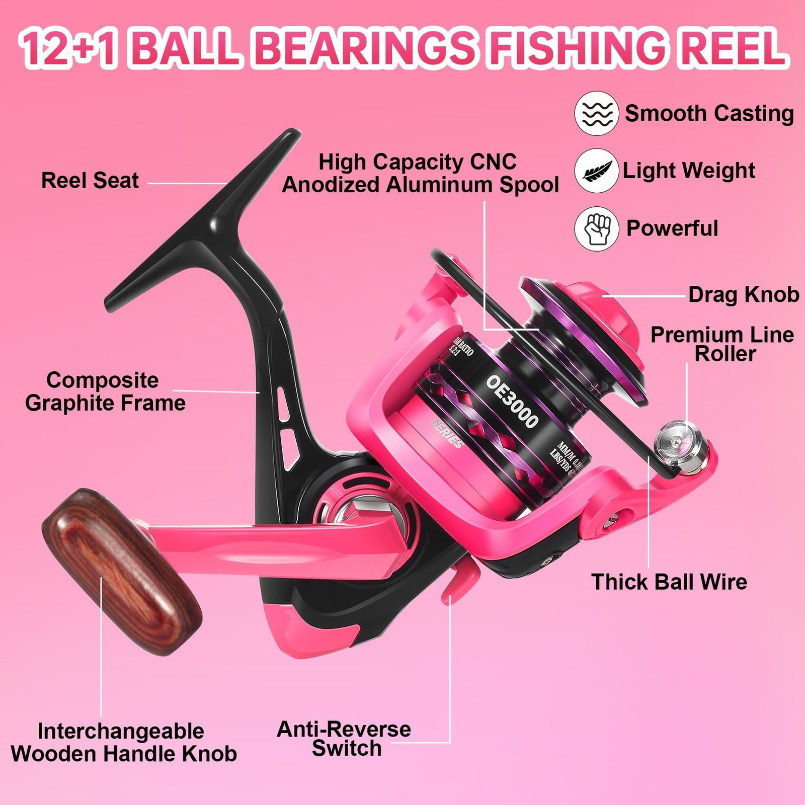Fishing Rod and Reel Combos, Carbon Fiber Telescopic Fishing Pole Kit with Sp…
