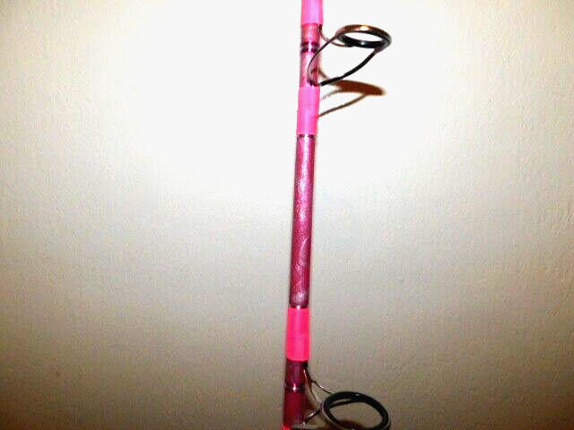 CUSTOM SPINNING ROD 7 FT 25-50 LB PINK PEARL MARBLE NEW