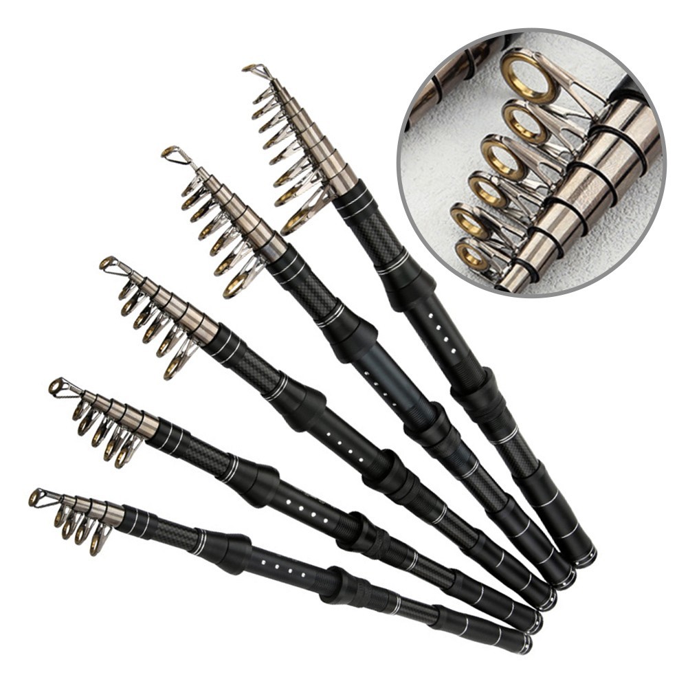 Portable Fishing Rod Travel Fishing Smooth Threading Guides Casting Compatible