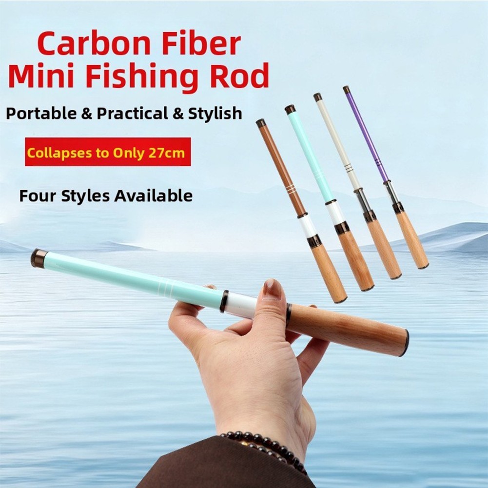 Carbon Fiber Stream Rod Lightweight 1.2m to 2.4m 27cm Collapsible Fishing Rod