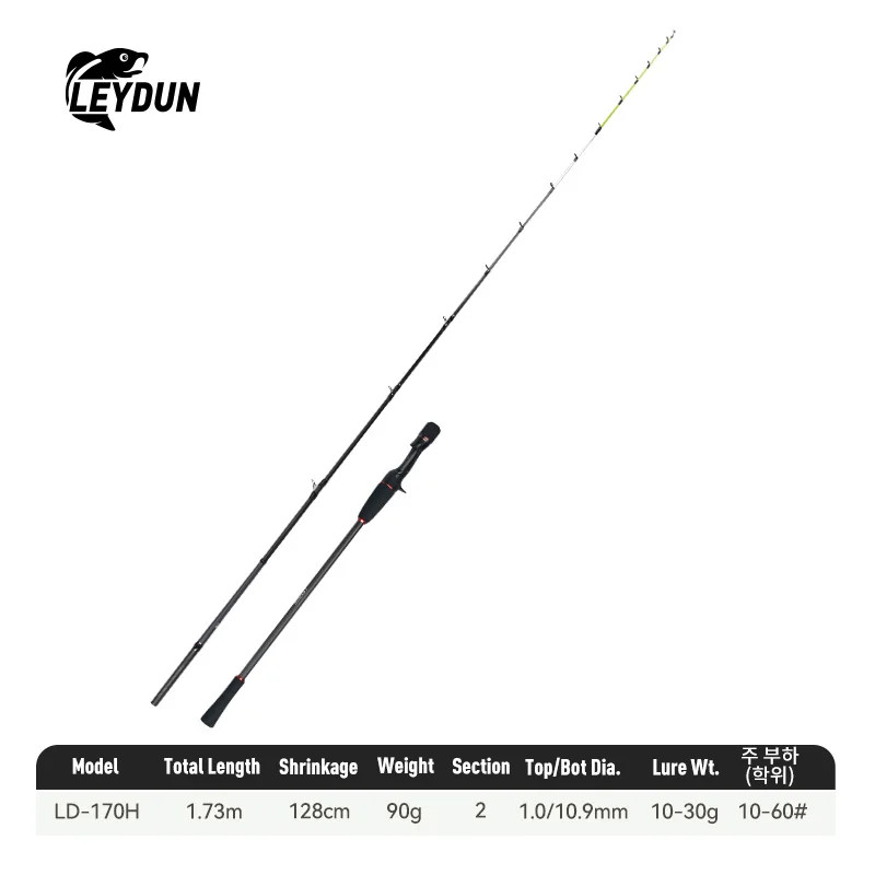 LEYDUN Kizaru 170MH/H Fishing Rod FUJI Guide Titanium Tip Squid Casting Rod