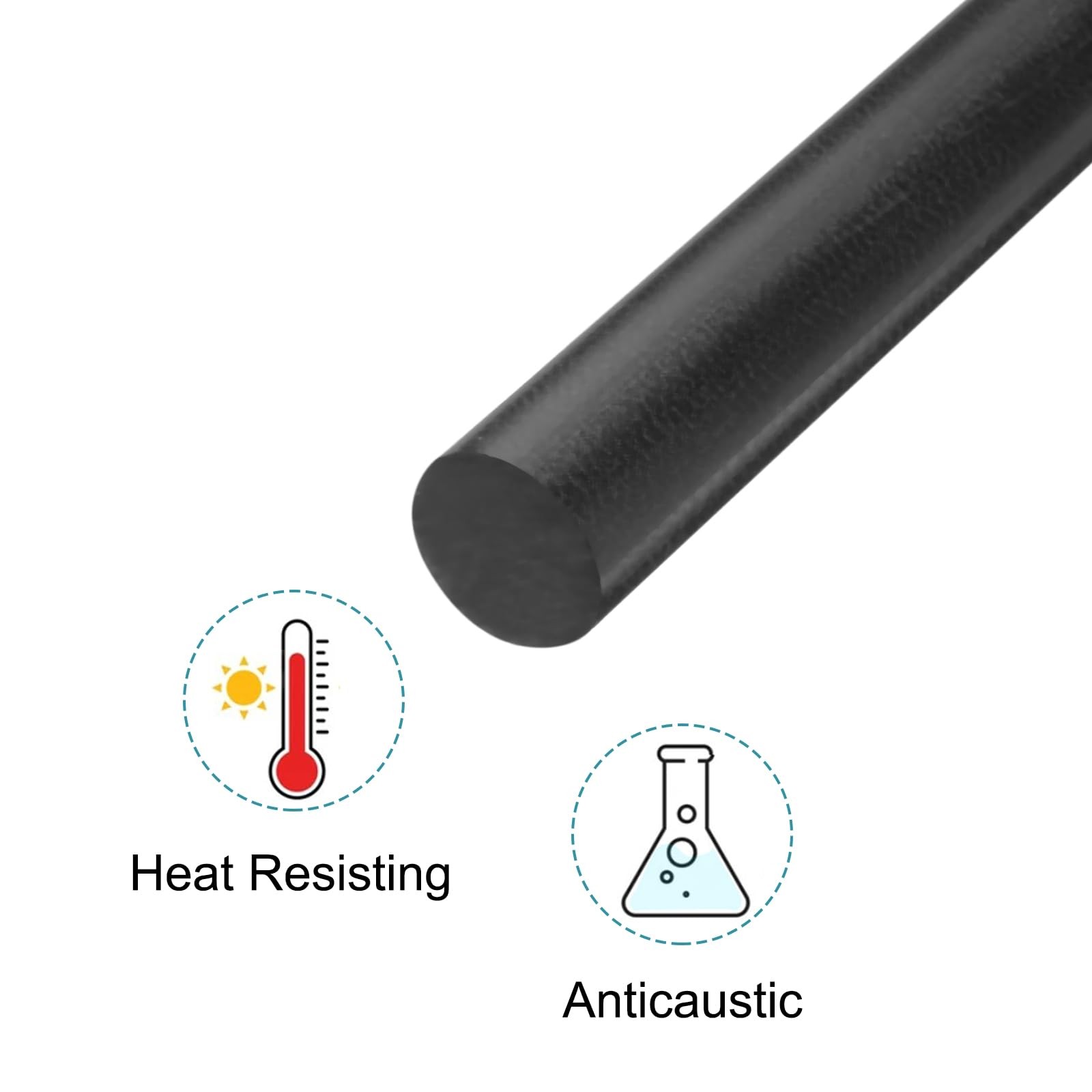 3 PCS Black Round ABS Plastic Rods 1×12 Inch Rigid Insulation DIY Craft Bar