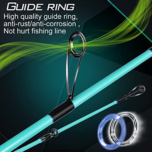Fishing Rod and Reel Combo, 6.9ft and Spinning Reel Blue – M/MH Twin Tips
