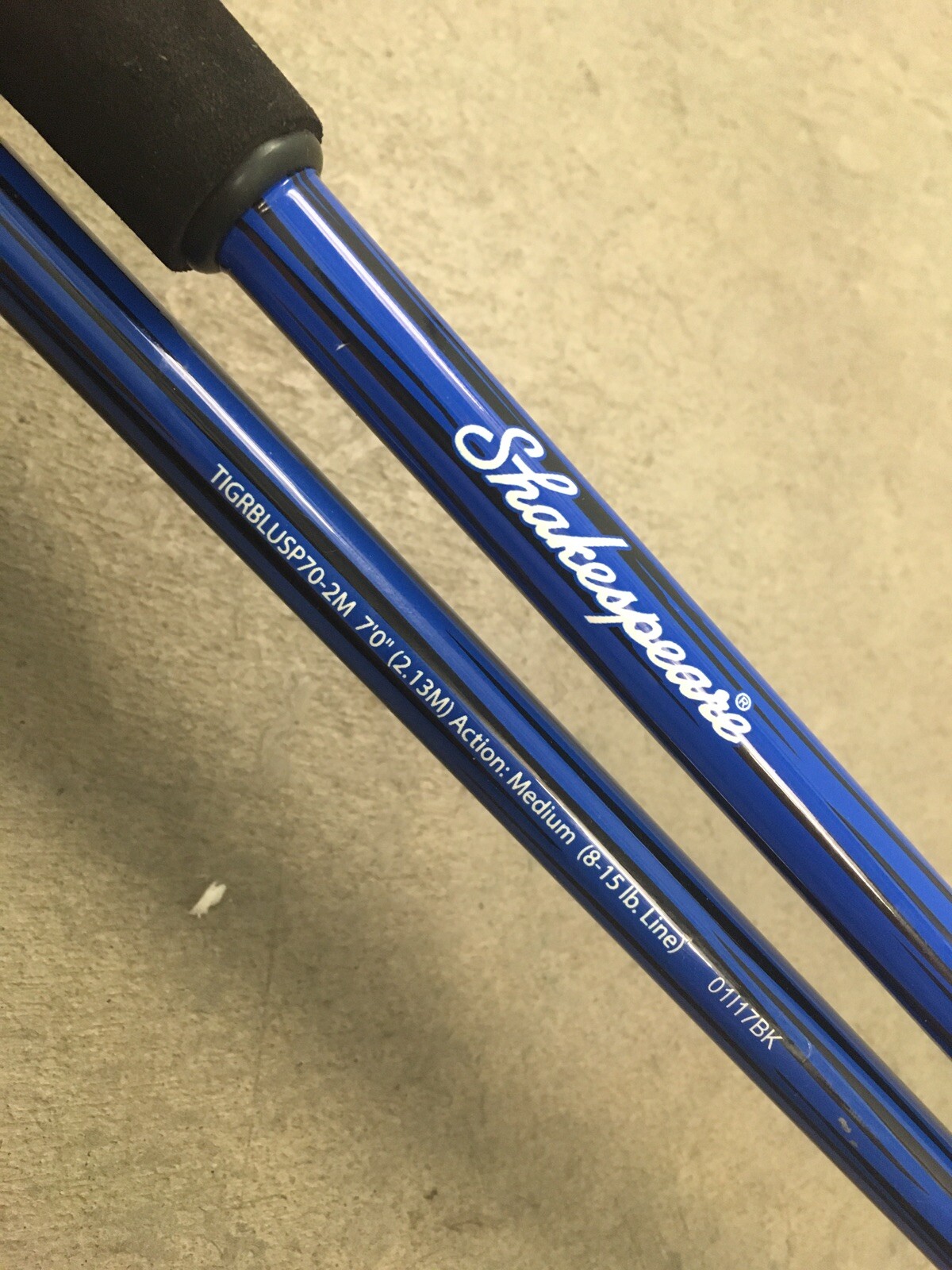 2 Shakespeare Tiger Spinning Rods 7’ Fresh/Saltwater Catfish/Trolling Med BLUE F
