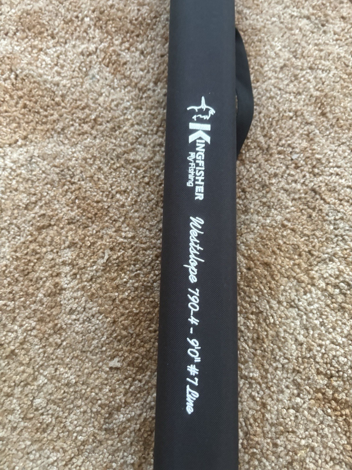Kingfisher Fly Fishing Combo Rod Reel Travel Case Black Padded Nylon Tube