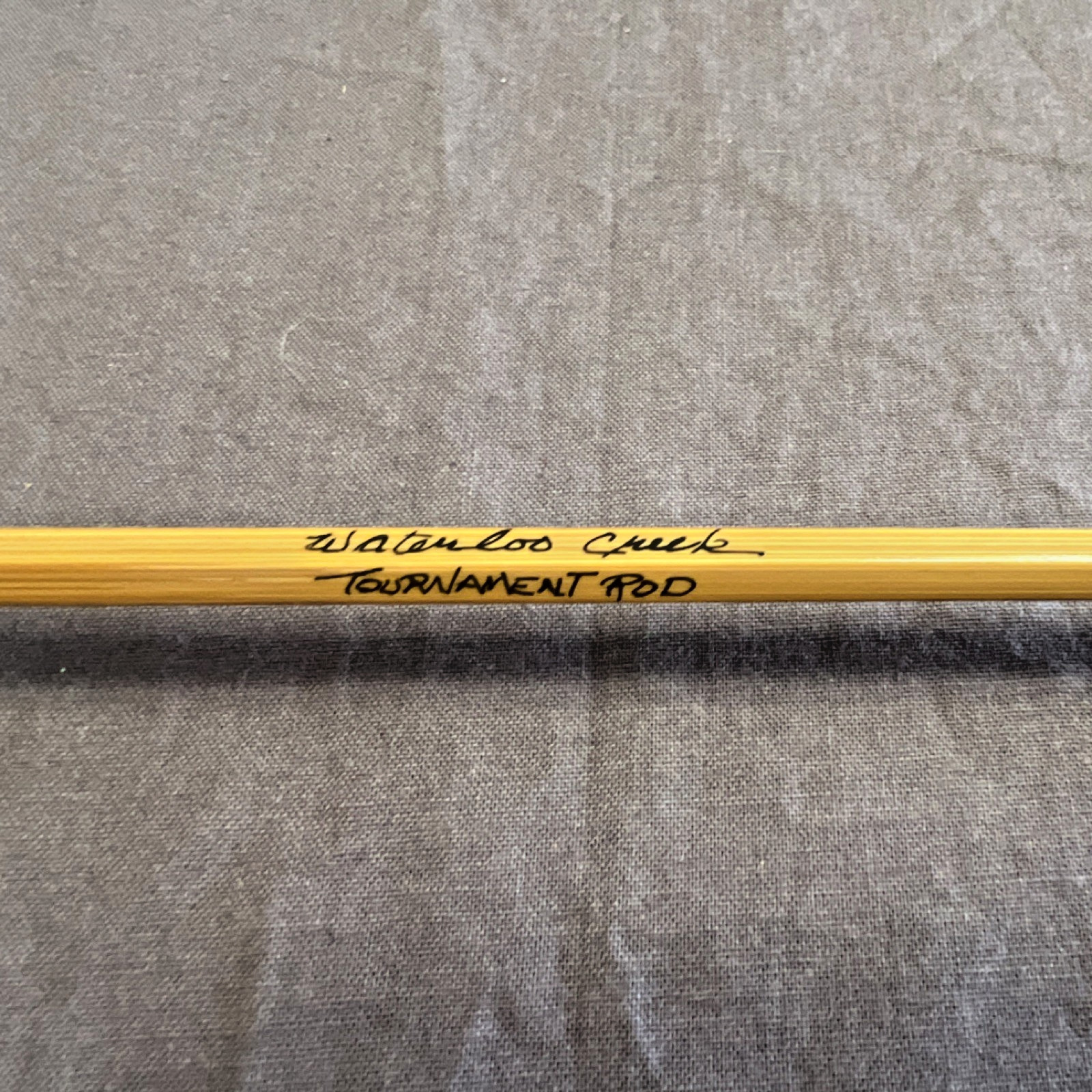 Waterloo Creek Tournament Pro Bamboo 34in Yellow Red Cork Handle Fishing Rod