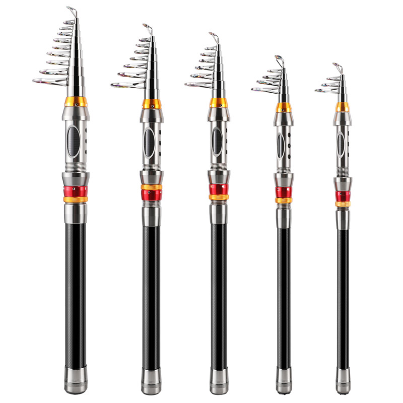 5 Sizes Carbon Fiber Telescopic Fishing Rod Sea Saltwater Portable Spinning Pole