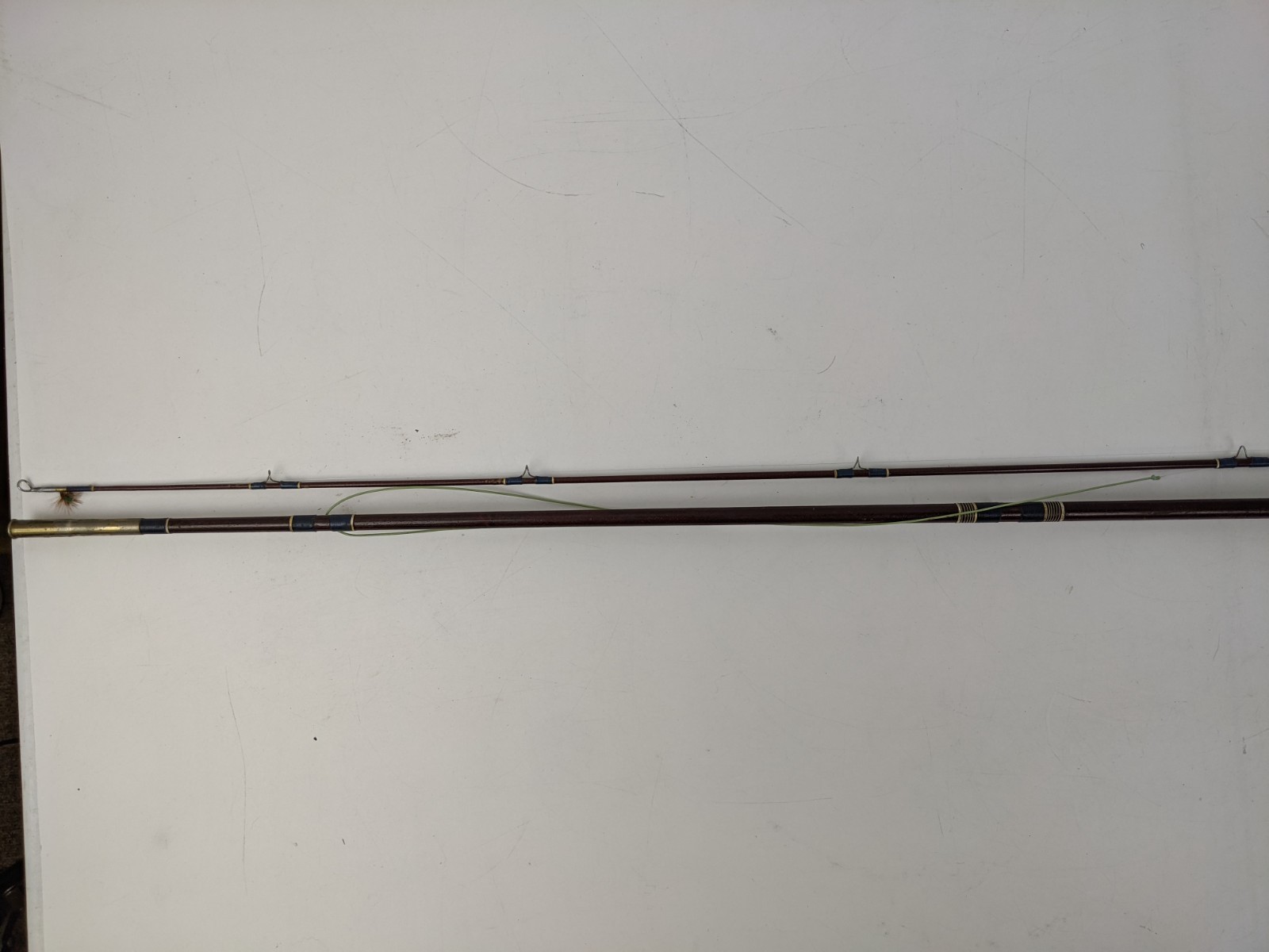 VTG Sears Roebuck JC Higgins 2pc Fiber Glass Fishing Pole Rod & Union Reel