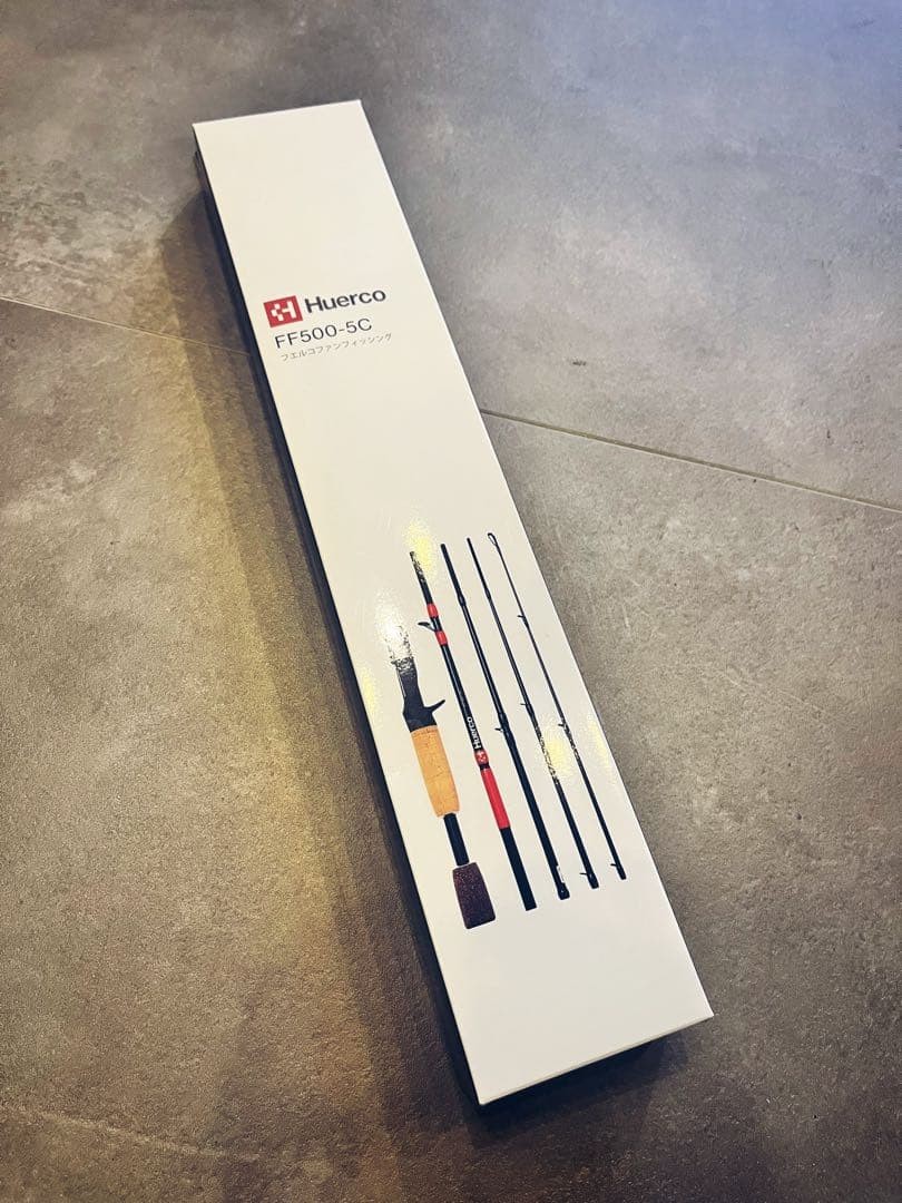 Huerco FF500-5C 5-Piece Baitcasting Rod, Carbon Cork Handle, Max 15g JDM