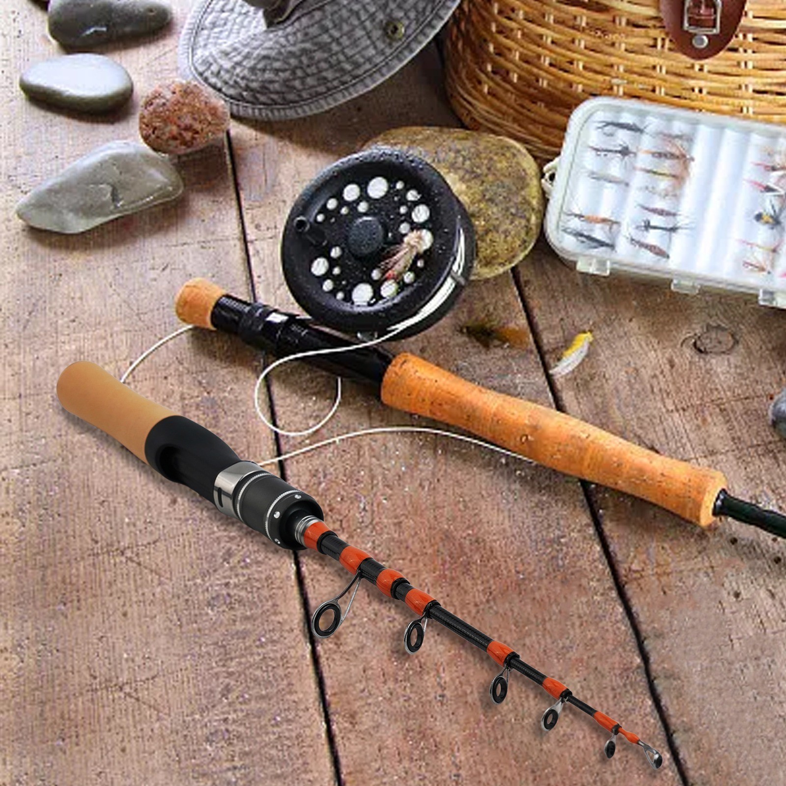 Portable Telescopic Casting and Spinner Fishing Rods UL Horse Mouth Rod 4-10lb
